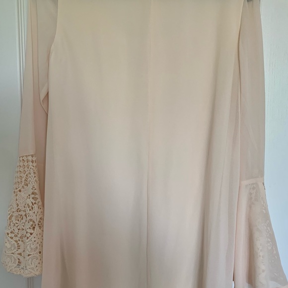 Sequin Hearts Pastel Flowy Embroided Long Sleeves Dress - Picture 5 of 5